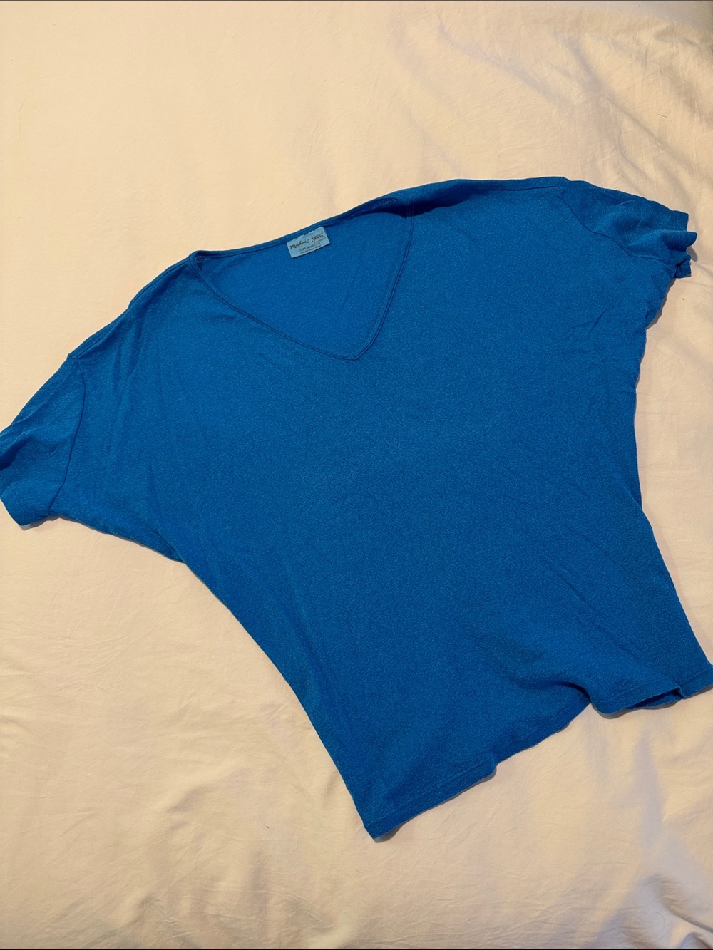 Michael Stars Bright Blue V-Neck Short Sleeve Top